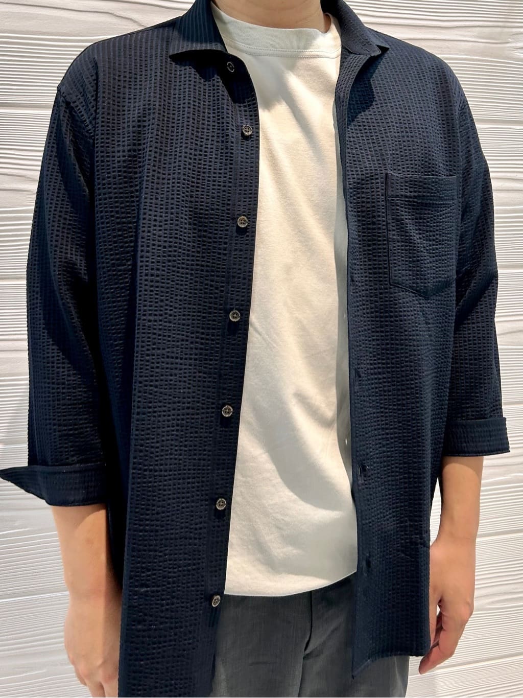 すーさんの「TAKEO KIKUCHI｜【抗菌防臭／5サイズ展開】ハイゲージポンチ Tシャツ」を使ったコーディネート