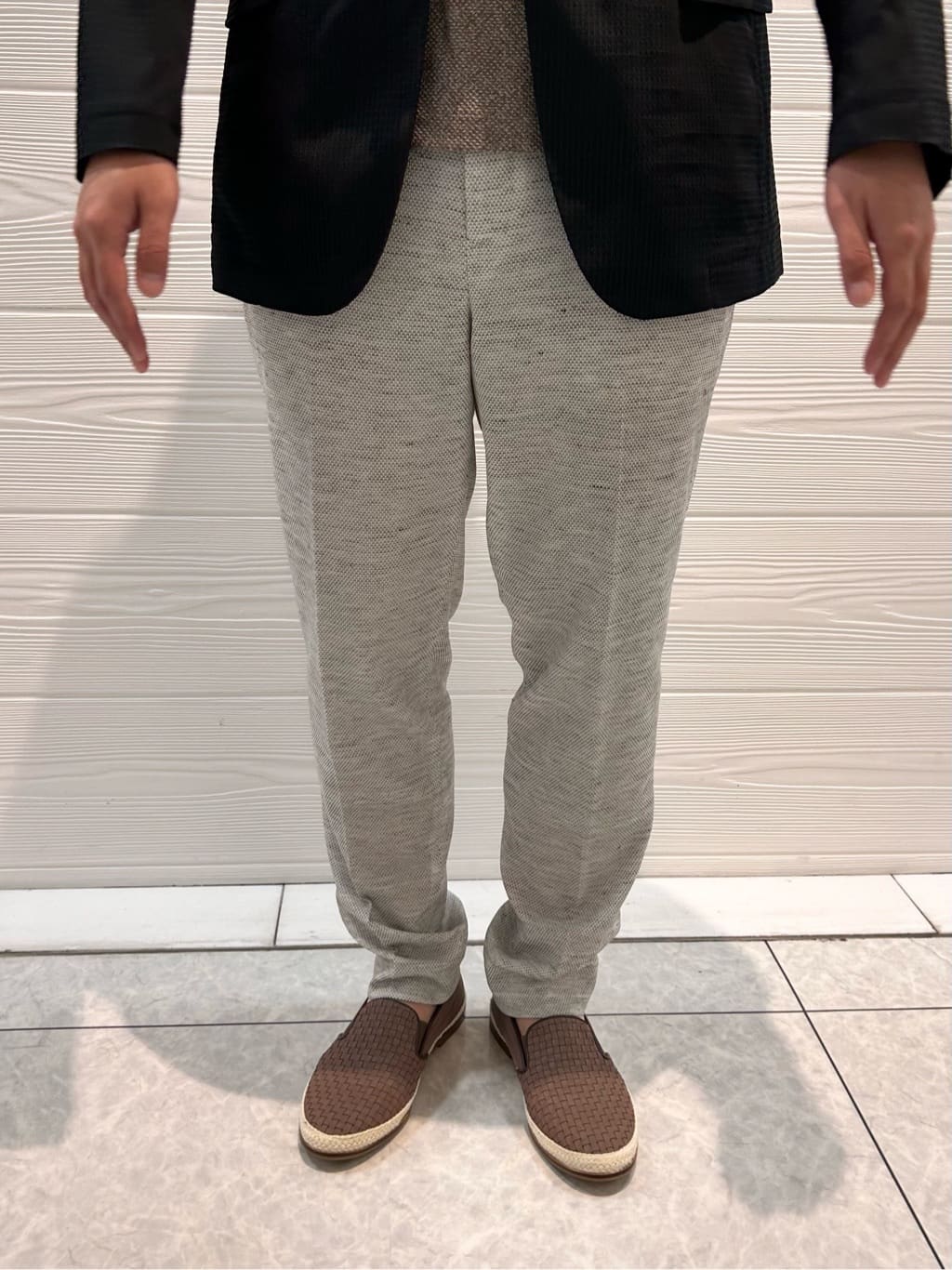 すーさんの「TAKEO KIKUCHI｜【尾州織】リネンブレンド メッシュパンツ」を使ったコーディネート