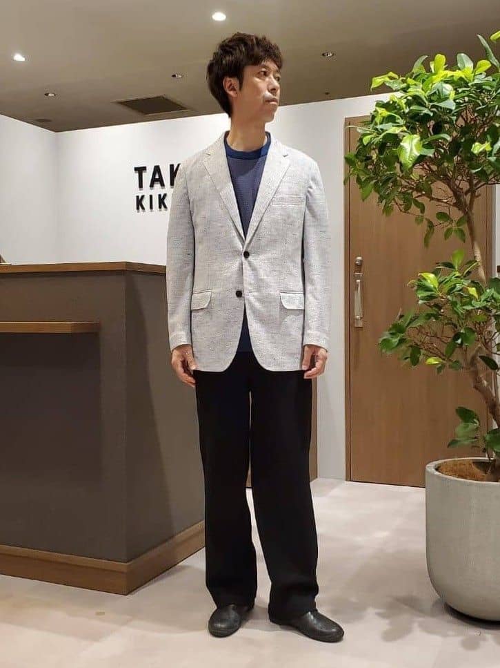 ishidaさんの「TAKEO KIKUCHI｜【尾州織】リネンブレンド メッシュ ジャケット」を使ったコーディネート