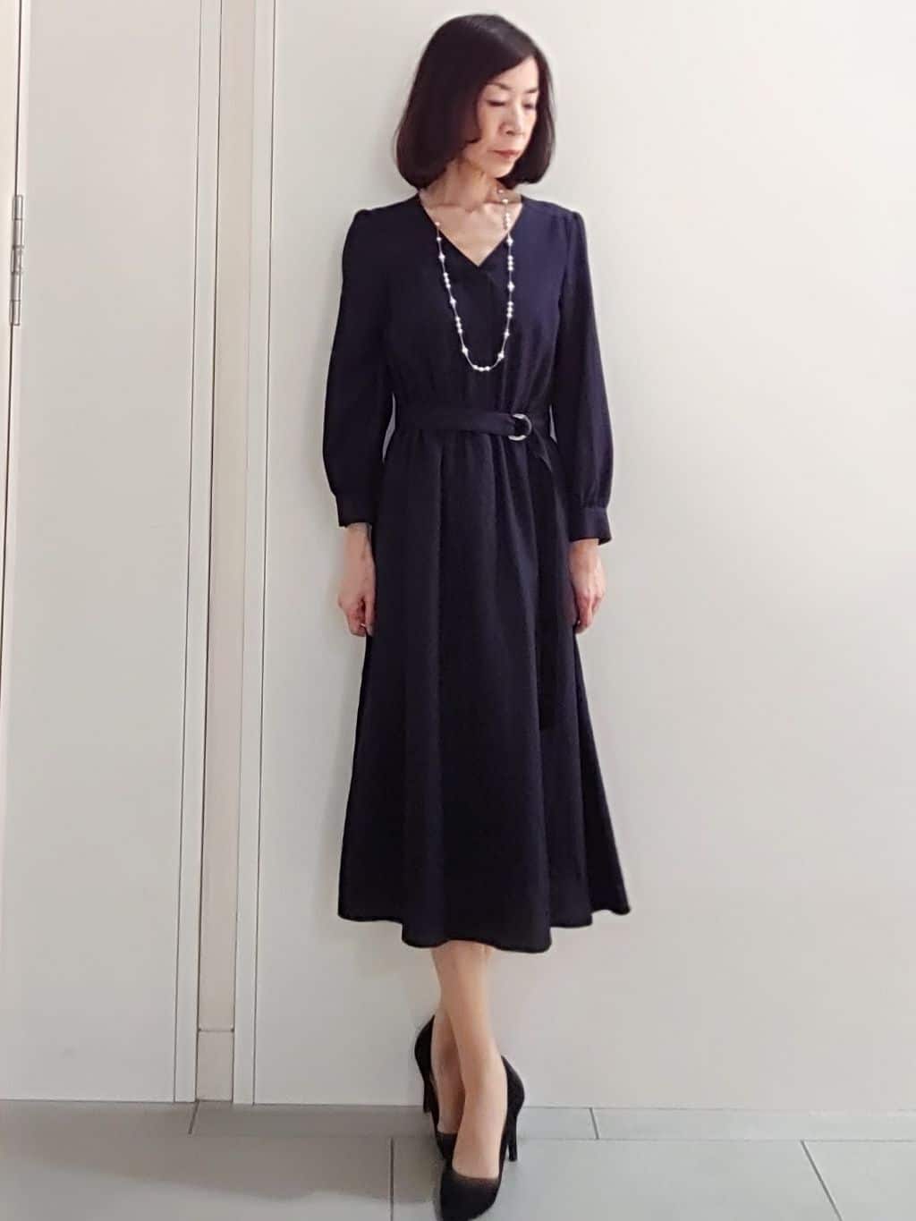tocoさんの「COUP DE CHANCE｜【日本製】ロングフェイクパールネックレス3」を使ったコーディネート