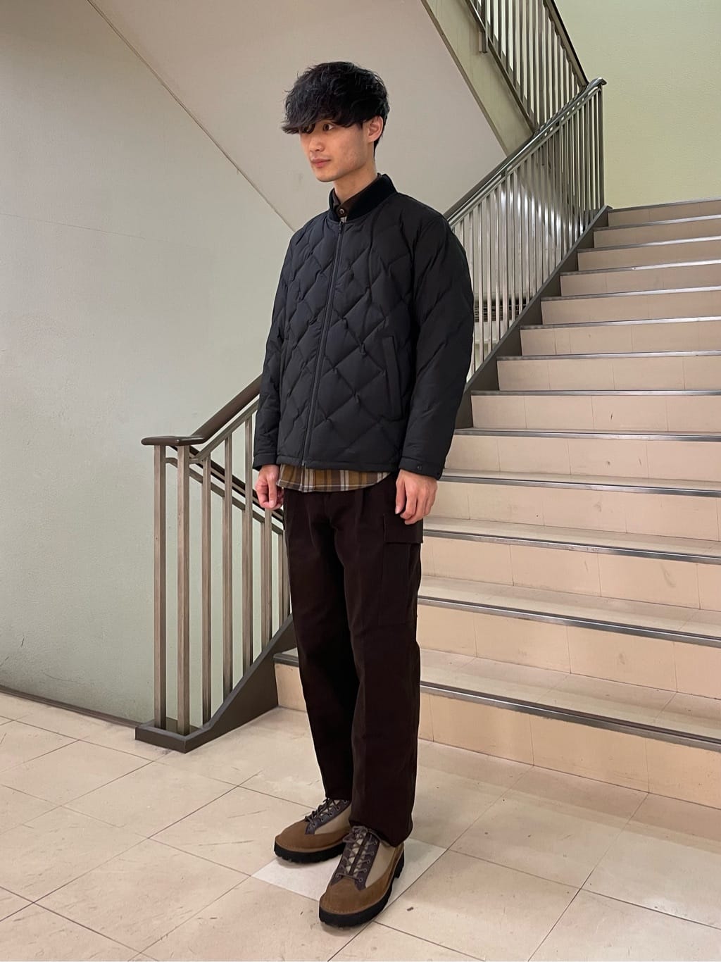 Okdさんの「TAKEO KIKUCHI｜【3WAY／撥水】ドビーメモリー ダウンライナーブルゾン」を使ったコーディネート