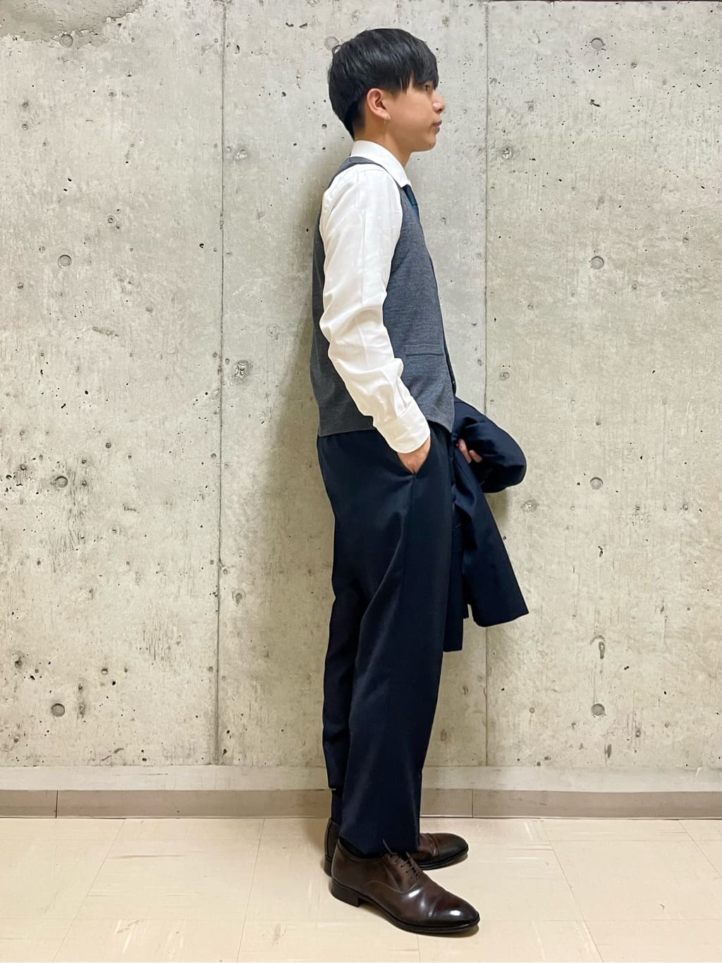 すずきさんの「TAKEO KIKUCHI｜【Made in JAPAN】番千鳥ウィンドペン柄 ネクタイ」を使ったコーディネート