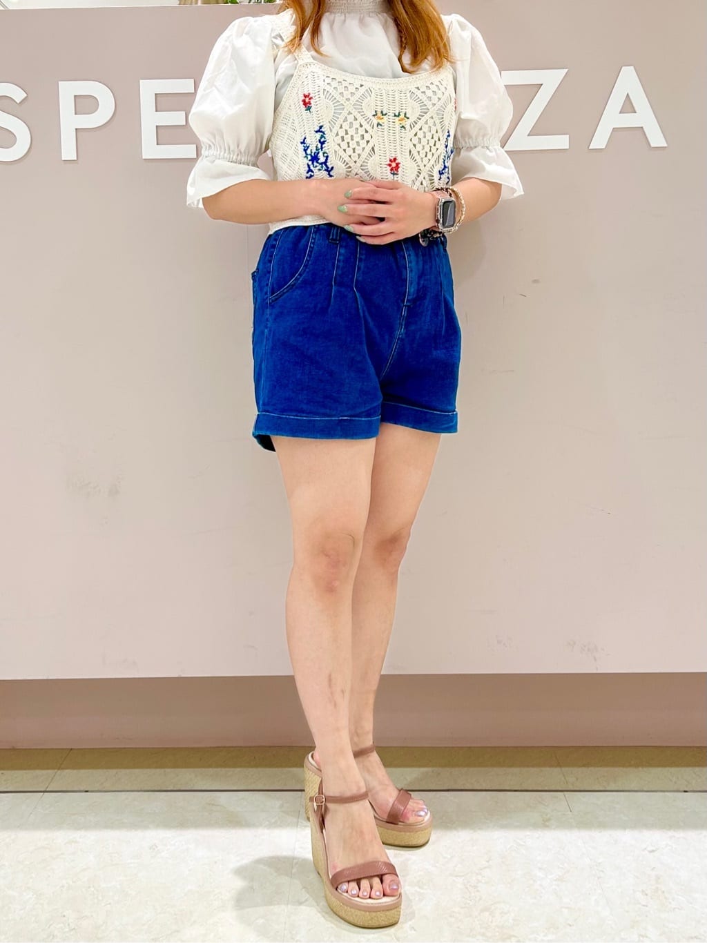 かなぴぃさんの「ESPERANZA｜ハイウェッジサンダル」を使ったコーディネート