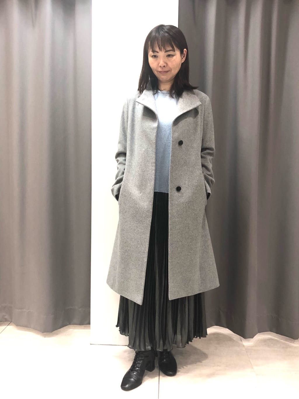 ひろみさんの「UNTITLED｜【日本製／2WAY衿】スタンドカラー ロングコート」を使ったコーディネート