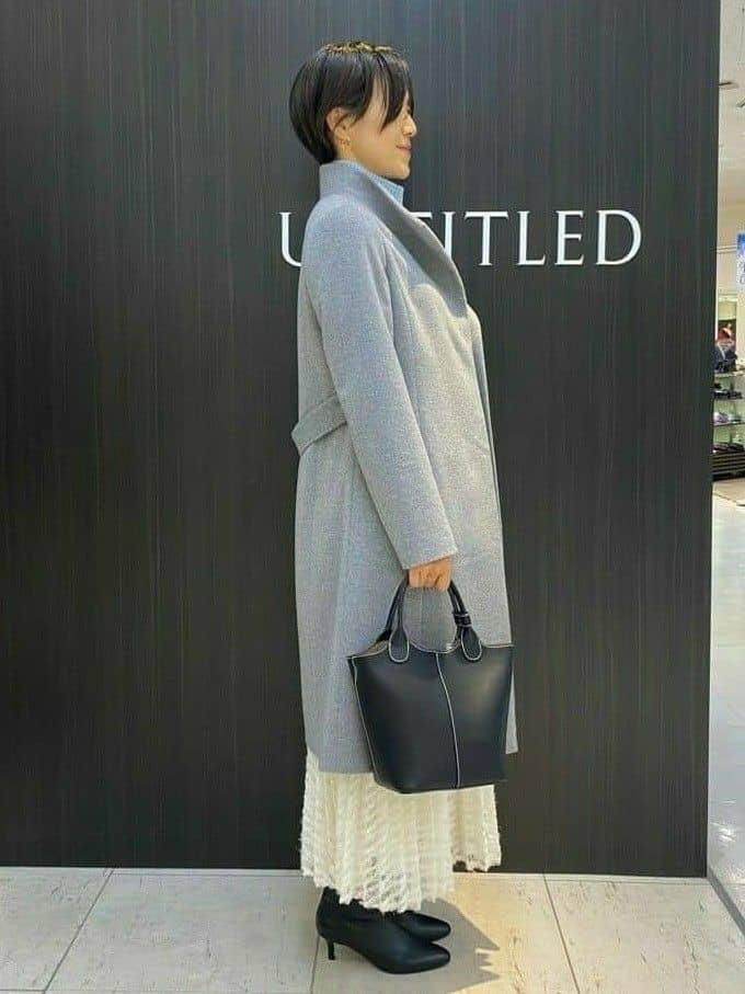 Mikiさんの「UNTITLED｜【日本製／2WAY衿】スタンドカラー ロングコート」を使ったコーディネート