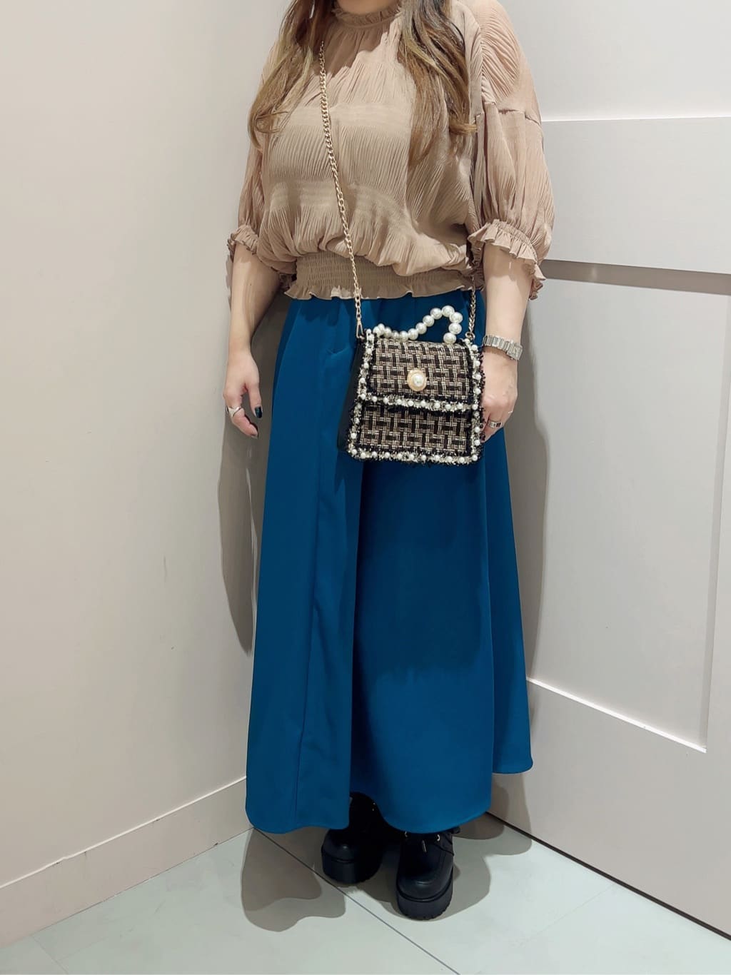 りえさんの「ESPERANZA｜厚底レースアップシューズ」を使ったコーディネート