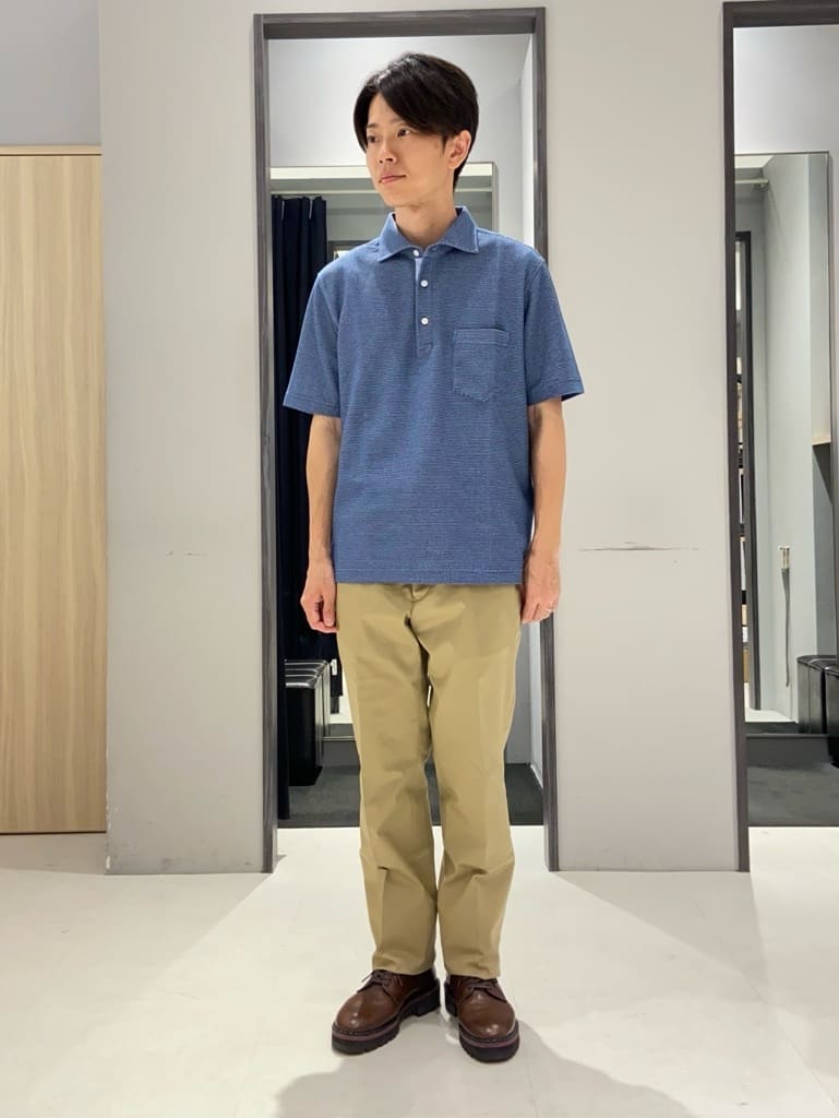 わいずみさんの「TAKEO KIKUCHI｜【抗菌防臭／9色5サイズ展開】ハニカムメランジ ポロシャツ」を使ったコーディネート