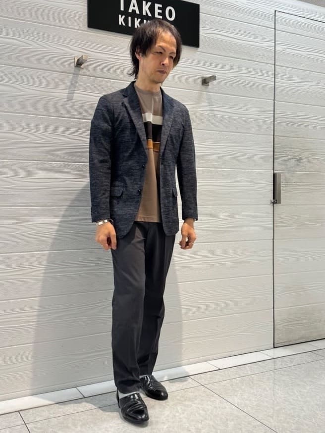 井出恭輔さんの「TAKEO KIKUCHI｜【尾州織】リネンブレンド メッシュ ジャケット」を使ったコーディネート
