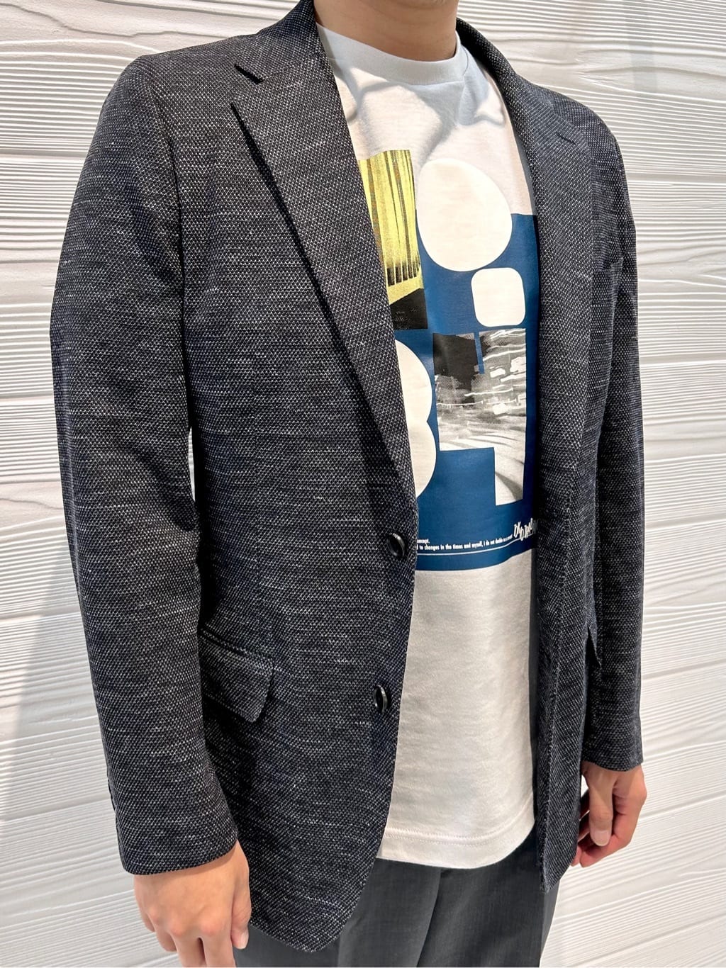 すーさんの「TAKEO KIKUCHI｜【尾州織】リネンブレンド メッシュ ジャケット」を使ったコーディネート