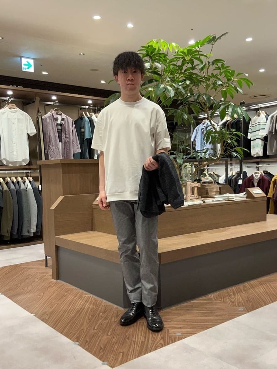 コウノ モトヤさんの「TAKEO KIKUCHI｜【尾州織】リネンブレンド メッシュ ジャケット」を使ったコーディネート
