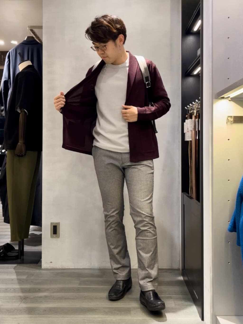 ジュンさんの「TAKEO KIKUCHI｜【Made in JAPAN】播州織 ヘリンボン ストレート パンツ」を使ったコーディネート