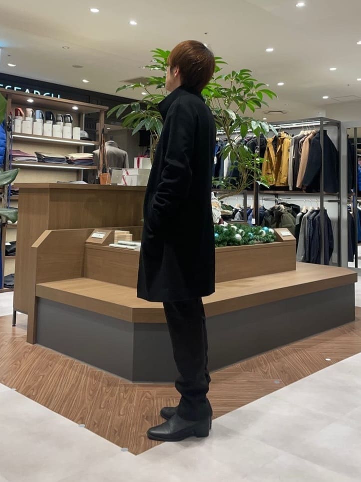 ゆうさんの「TAKEO KIKUCHI｜【ウールカシミヤブレンド】ビーバー調 スタンドカラー コート」を使ったコーディネート