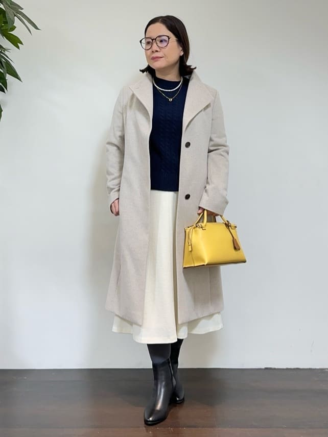 Asamiさんの「UNTITLED｜【日本製／2WAY衿】スタンドカラー ロングコート」を使ったコーディネート