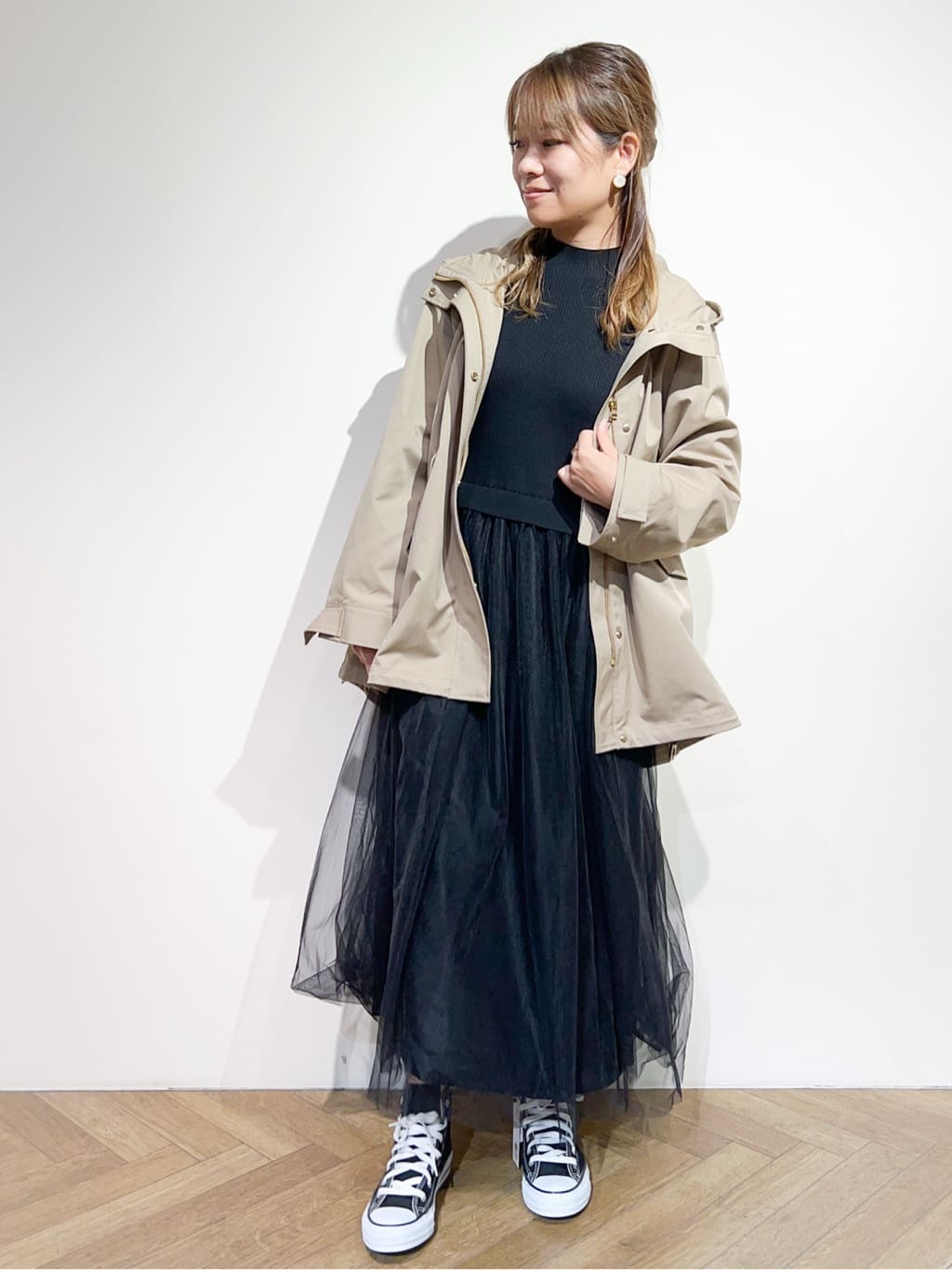 meeさんの「OPAQUE.CLIP｜CONVERSE キャンバス オールスター HI」を使ったコーディネート