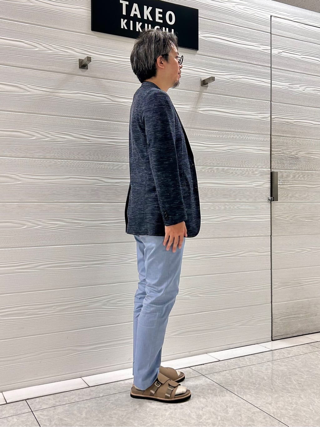 すーさんの「TAKEO KIKUCHI｜【尾州織】リネンブレンド メッシュ ジャケット」を使ったコーディネート