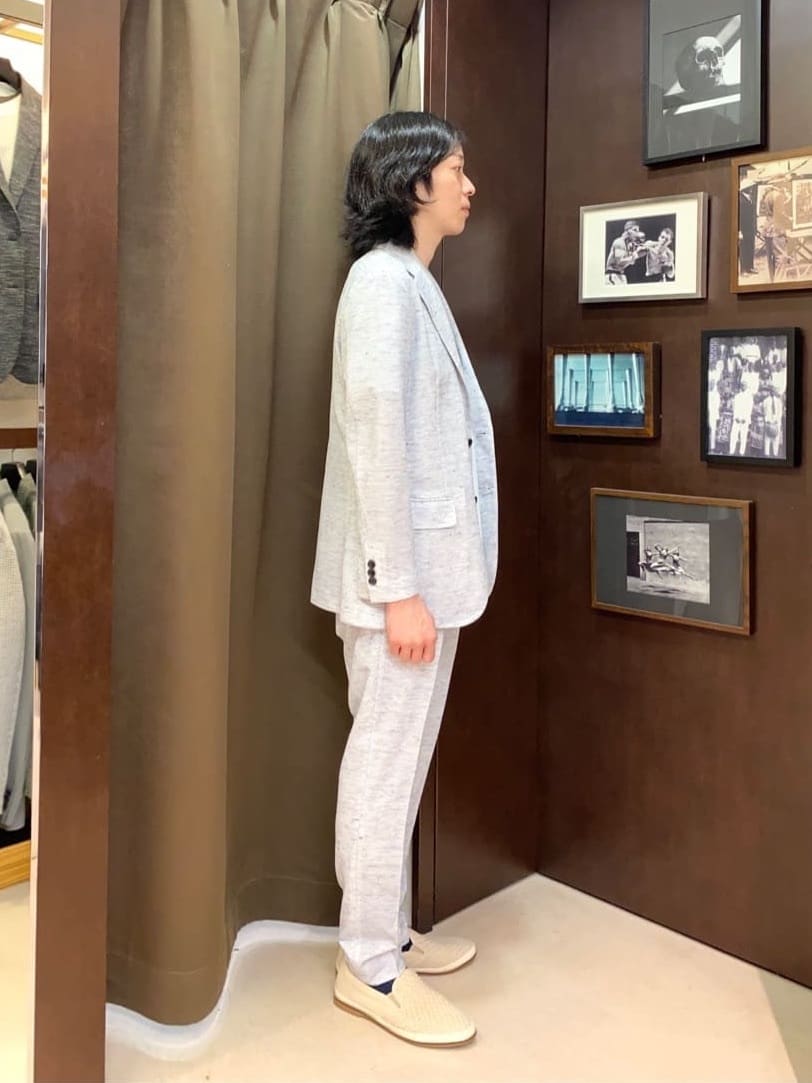 コバヤシさんの「TAKEO KIKUCHI｜【尾州織】リネンブレンド メッシュパンツ」を使ったコーディネート