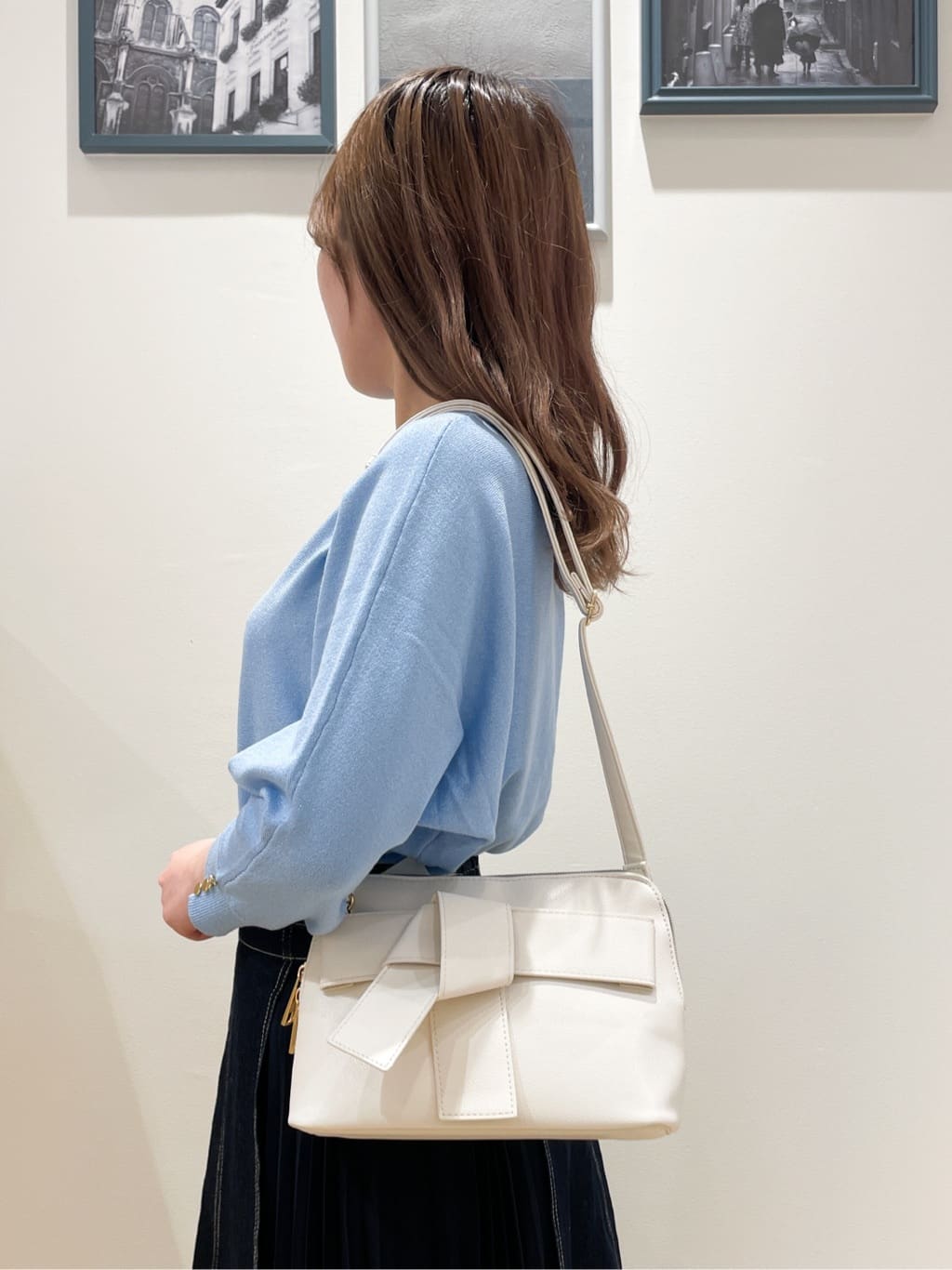 momoさんの「grove｜グローブ人気のスカート！デニムサイドプリーツスカート」を使ったコーディネート
