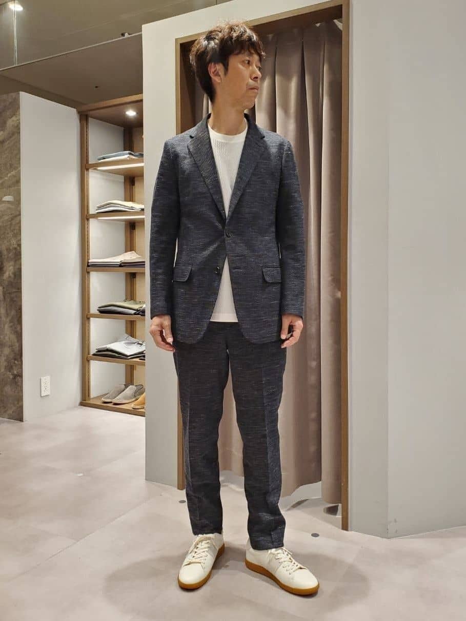 ishidaさんの「TAKEO KIKUCHI｜【尾州織】リネンブレンド メッシュ ジャケット」を使ったコーディネート