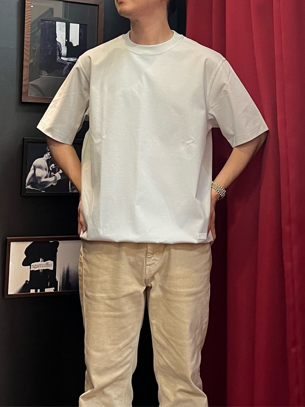 KUROさんの「TAKEO KIKUCHI｜【抗菌防臭／5サイズ展開】ハイゲージポンチ Tシャツ」を使ったコーディネート