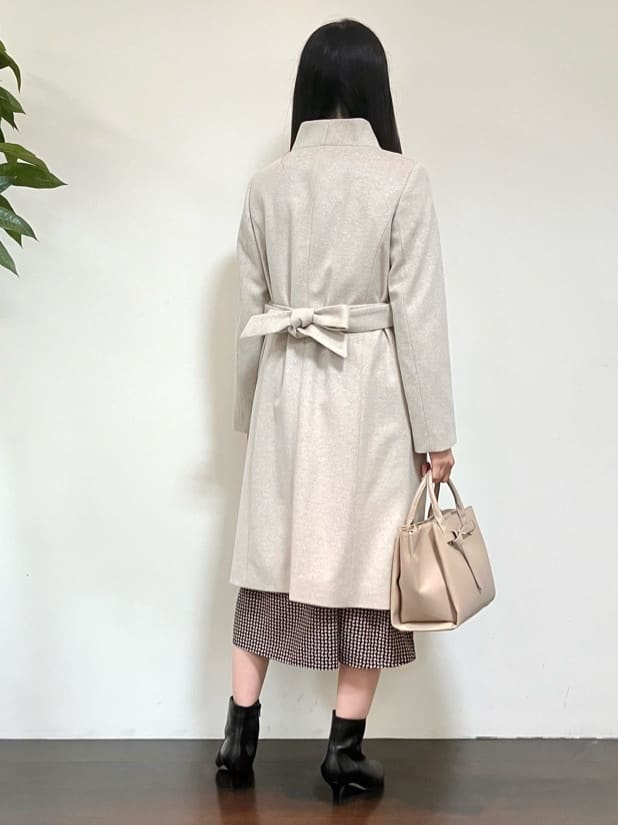 カレンさんの「UNTITLED｜【日本製／2WAY衿】スタンドカラー ロングコート」を使ったコーディネート
