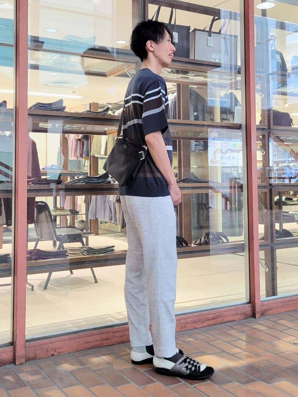 piroyaさんの「TAKEO KIKUCHI｜【尾州織】リネンブレンド メッシュパンツ」を使ったコーディネート