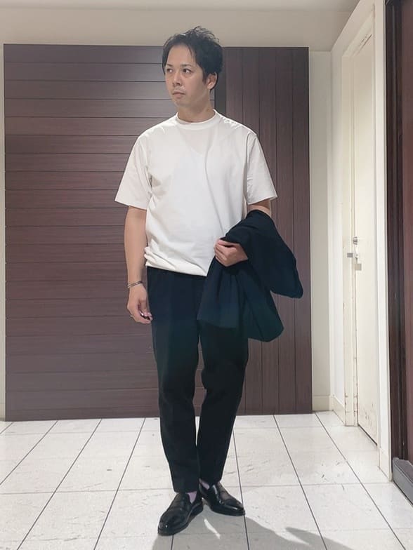ToyoPさんの「TAKEO KIKUCHI｜【抗菌防臭】クロスウィーブ ジャケット」を使ったコーディネート