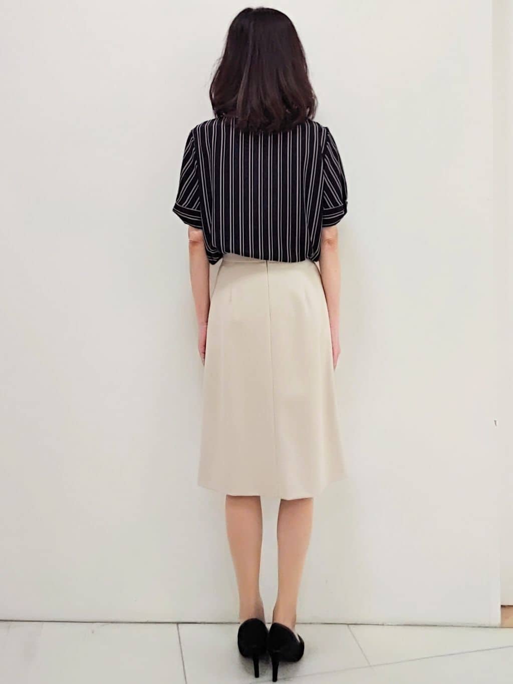 tocoさんの「COUP DE CHANCE｜【日本製/洗える】ストレッチ素材Ａラインスカート」を使ったコーディネート