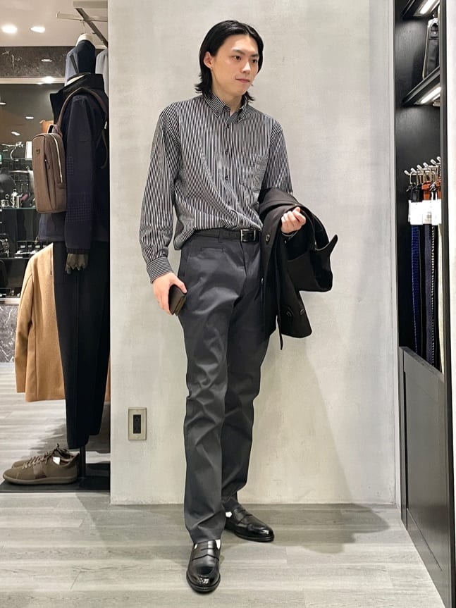Tightさんの「TAKEO KIKUCHI｜【抗菌防臭/シーズンレス】シアサッカー ジャージシャツ」を使ったコーディネート