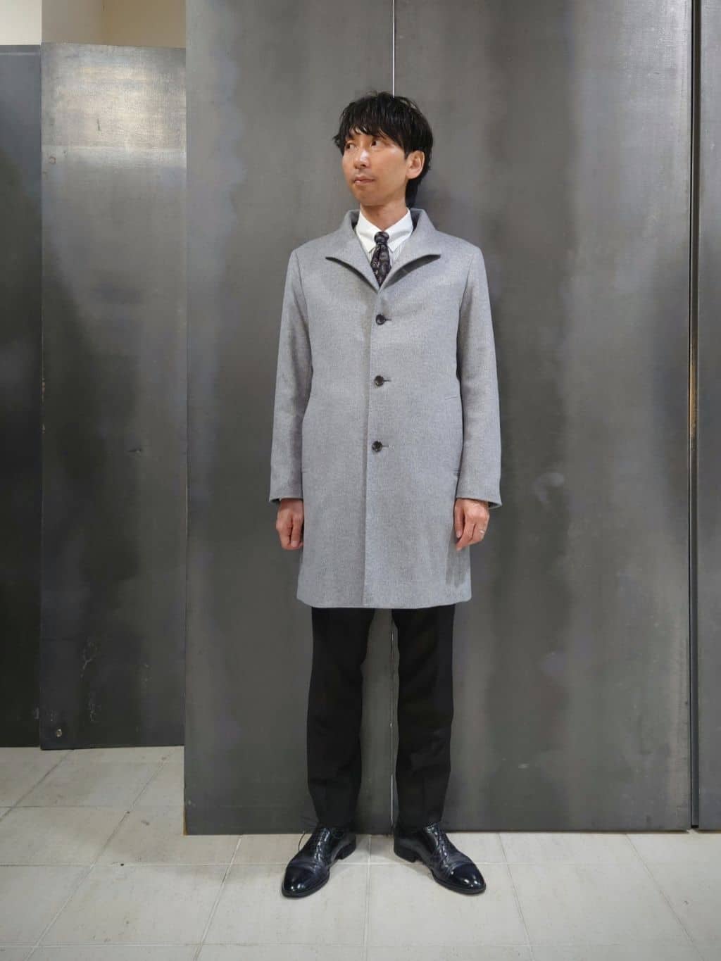 kawamuさんの「TAKEO KIKUCHI｜【ウールカシミヤブレンド】ビーバー調 スタンドカラー コート」を使ったコーディネート