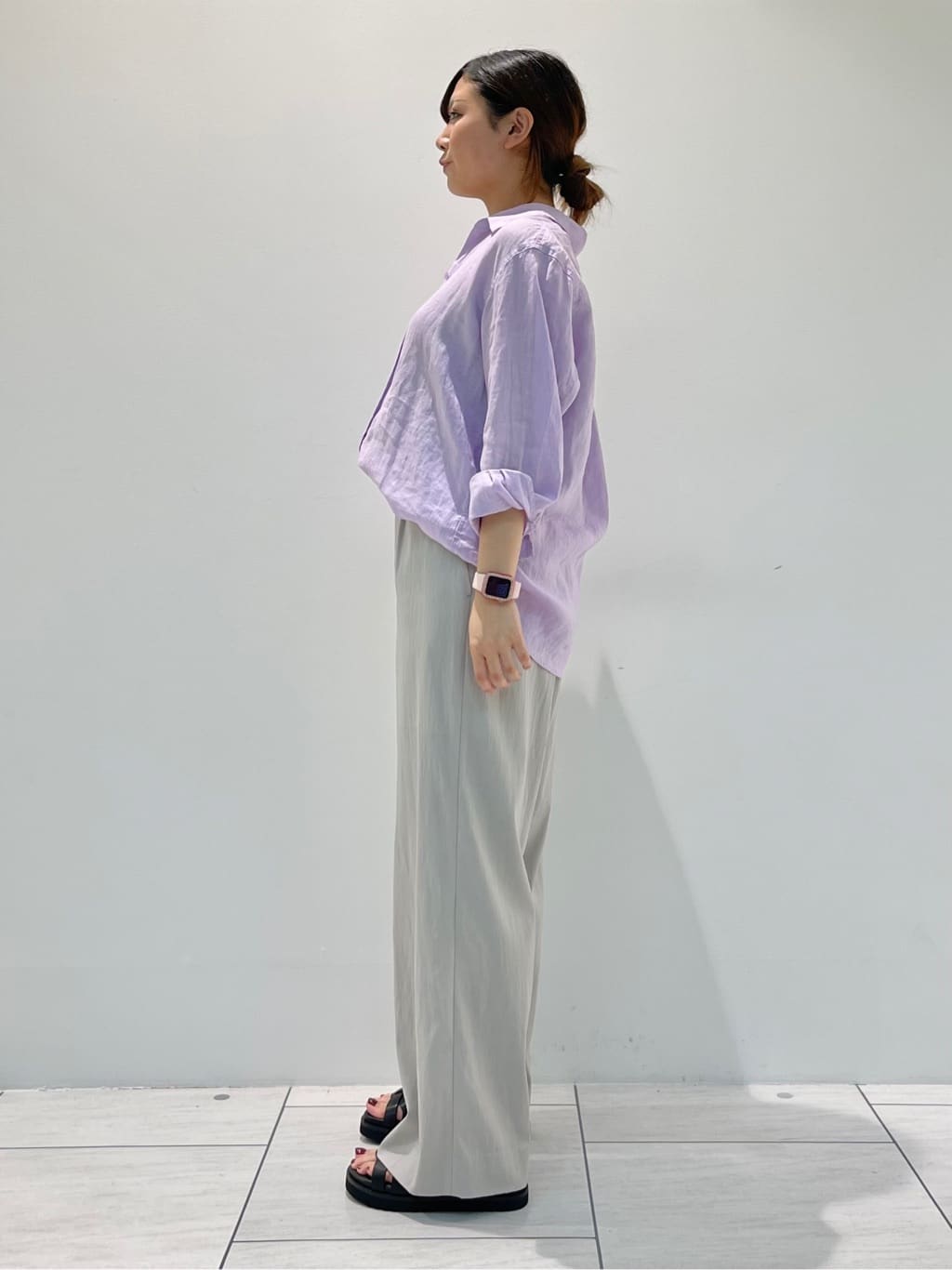 kanonさんの「INDIVI｜【褒められパンツ／洗える／ウエストゴム】ワイドタックパンツ」を使ったコーディネート