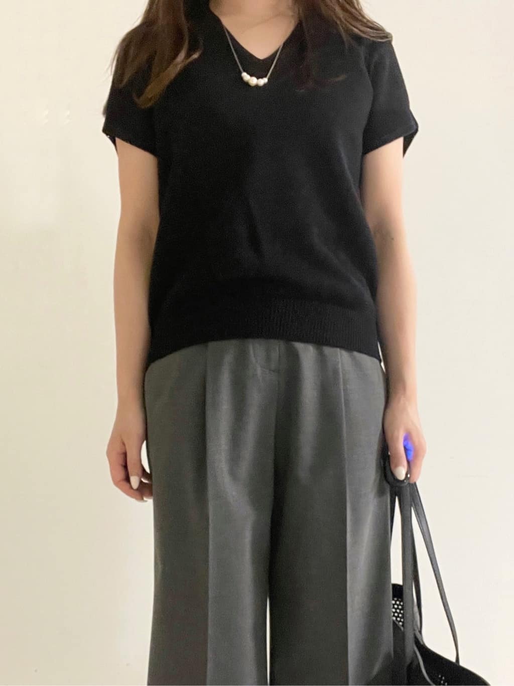 kahoさんの「INDIVI｜【セレモニーにおすすめ！】パール調トップネックレス」を使ったコーディネート