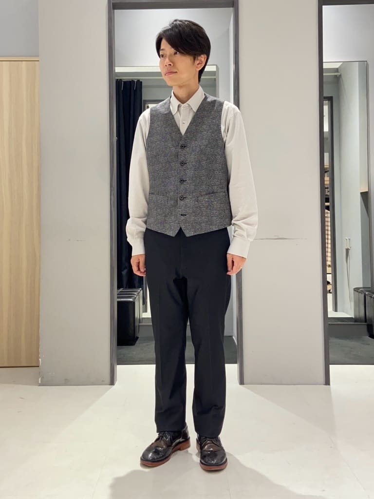 わいずみさんの「TAKEO KIKUCHI｜【抗菌防臭】COOL DOTS（R）ドビープリント ジャケット」を使ったコーディネート