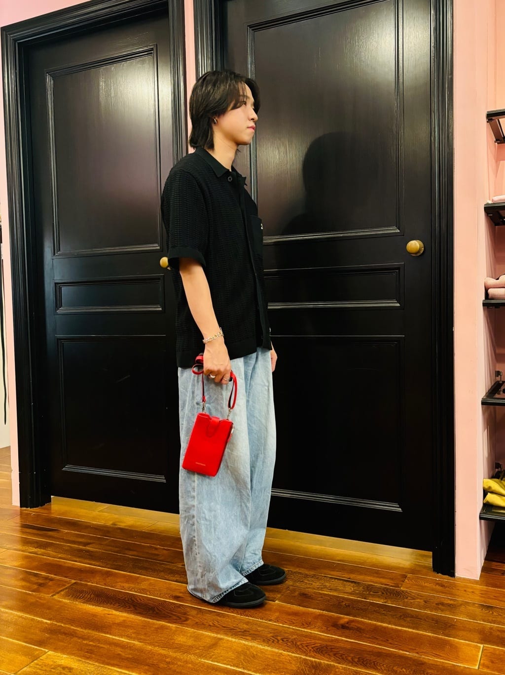 kaminaga さんの「DRESSTERIOR｜ヴィンテージ加工ワイドデニムパンツ」を使ったコーディネート