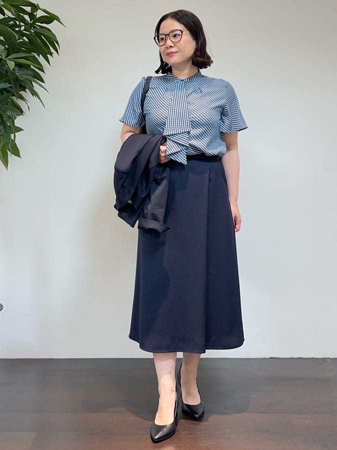 Asamiさんの「UNTITLED｜【洗える通勤スーツ】レジェールギャバ ストレッチテーラードジャケット」を使ったコーディネート
