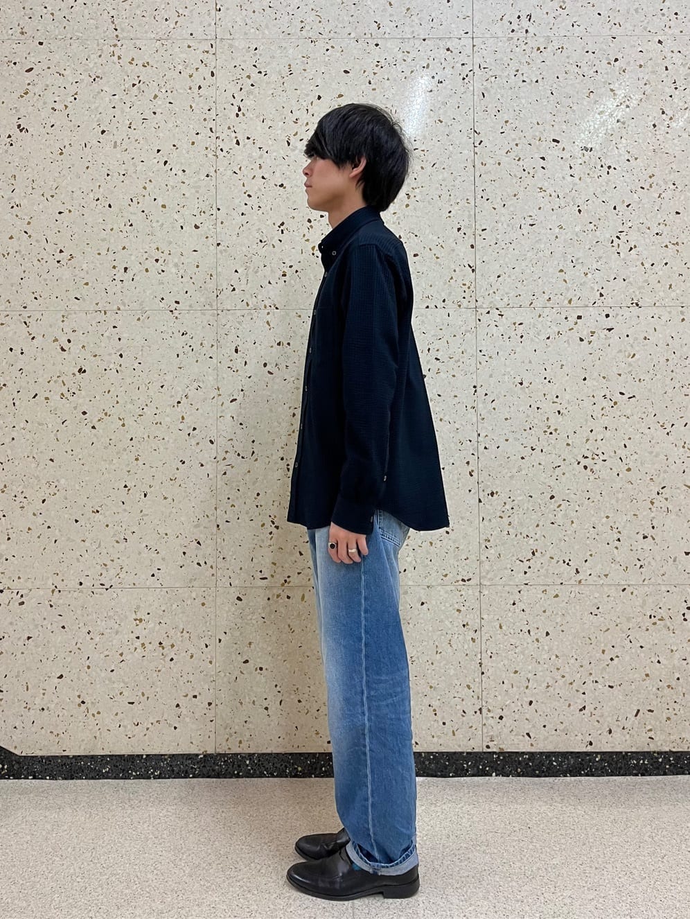 うっちーさんの「TAKEO KIKUCHI｜【抗菌防臭/シーズンレス】シアサッカー ジャージシャツ」を使ったコーディネート