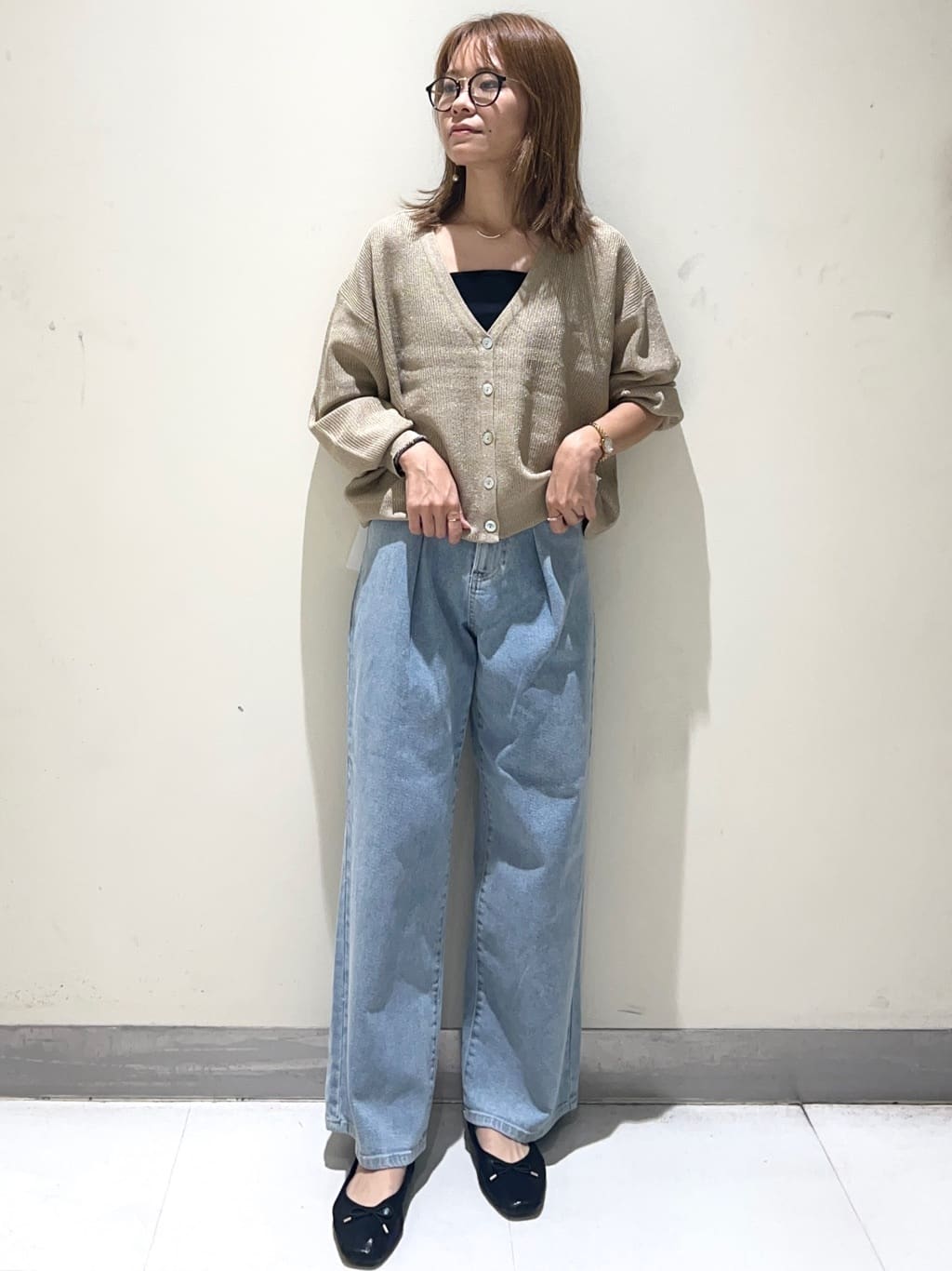 meeさんの「OPAQUE.CLIP｜ワイドストラップリブキャミソール【ストレッチ／洗濯機洗い可】」を使ったコーディネート