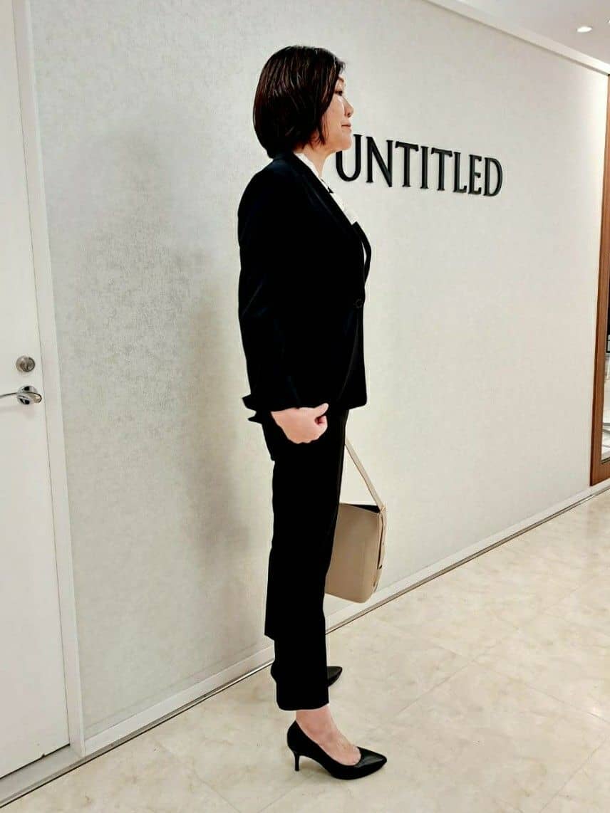 姉さんさんの「UNTITLED｜【洗える通勤スーツ】レジェールギャバ ストレッチテーラードジャケット」を使ったコーディネート