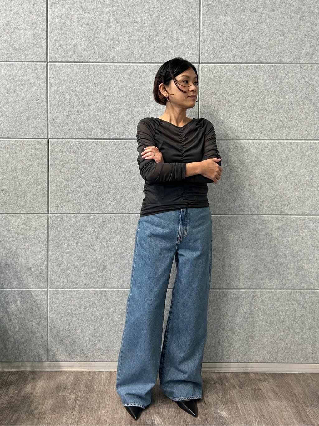 yukoさんの「CODE A｜sheer gathered jersey top」を使ったコーディネート