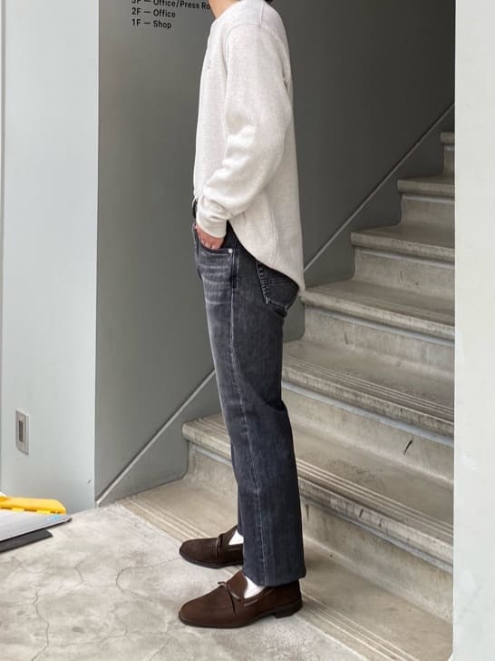hazuさんの「TAKEO KIKUCHI｜【モンスターストレッチ】日本製 ウォッシュド デニムパンツ」を使ったコーディネート
