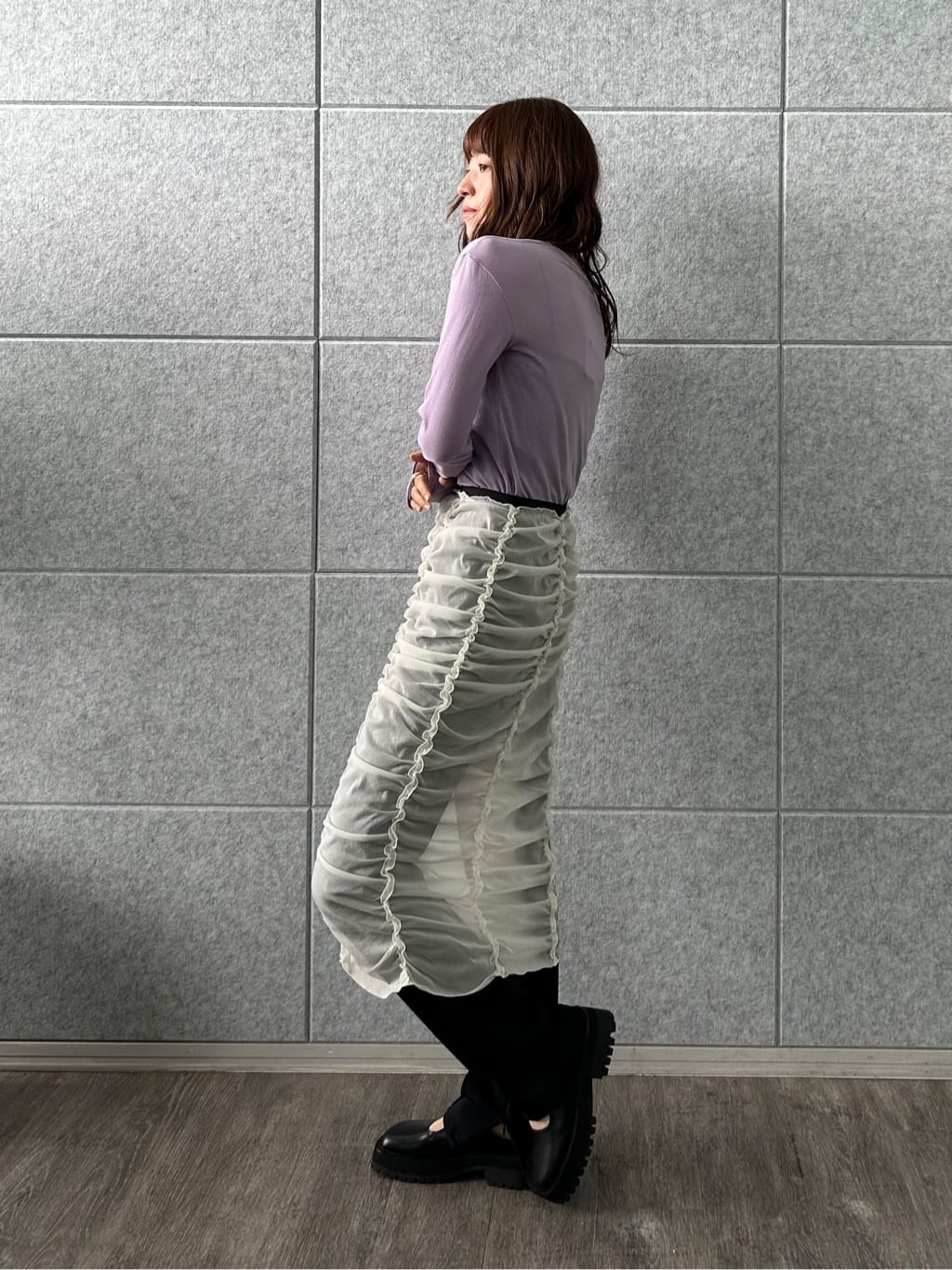 miyu maesakaさんの「CODE A｜◆front ribbon jersey tops」を使ったコーディネート