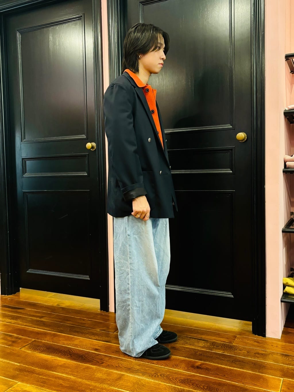 kaminaga さんの「DRESSTERIOR｜ヴィンテージ加工ワイドデニムパンツ」を使ったコーディネート