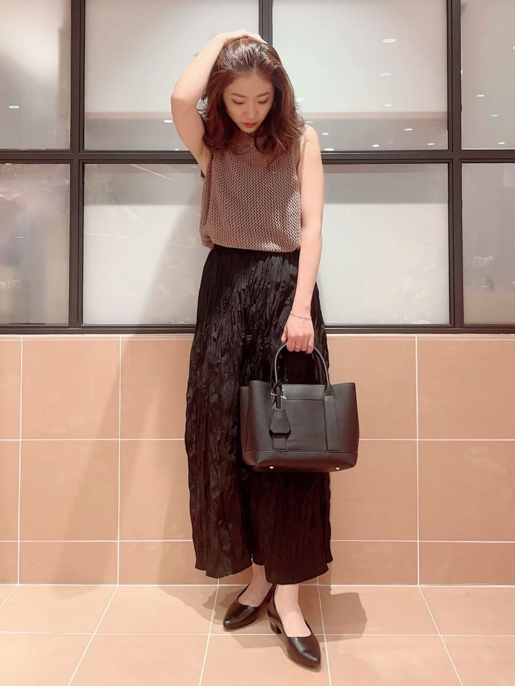 kaoriさんの「ESPERANZA｜《定番》晴雨兼用クッションフラットパンプス」を使ったコーディネート