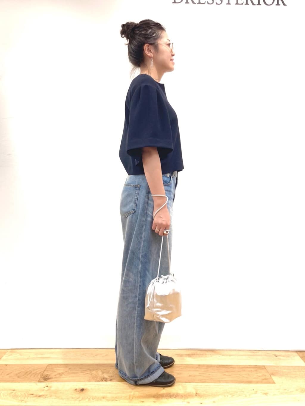 Harukaさんの「DRESSTERIOR｜ヴィンテージ加工ワイドデニムパンツ」を使ったコーディネート