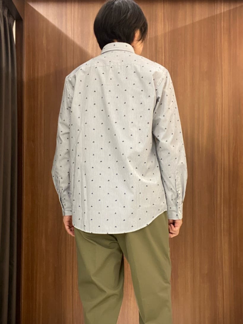 かたやまさんの「TAKEO KIKUCHI｜ハットモチーフ ジャカード ストライプ シャツ」を使ったコーディネート