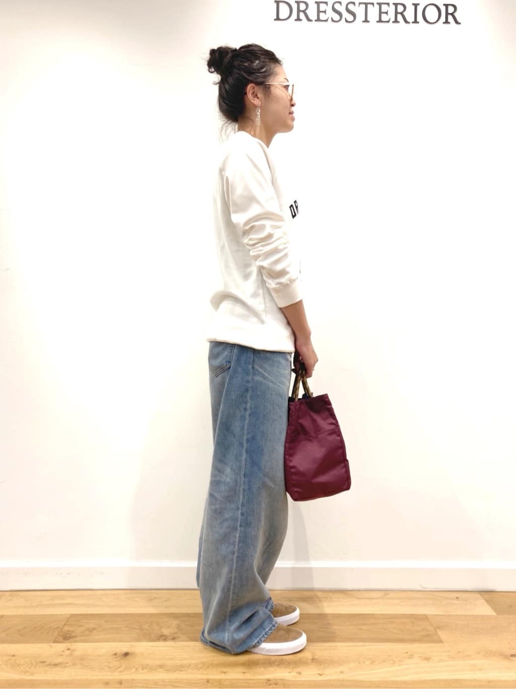 Harukaさんの「DRESSTERIOR｜ヴィンテージ加工ワイドデニムパンツ」を使ったコーディネート