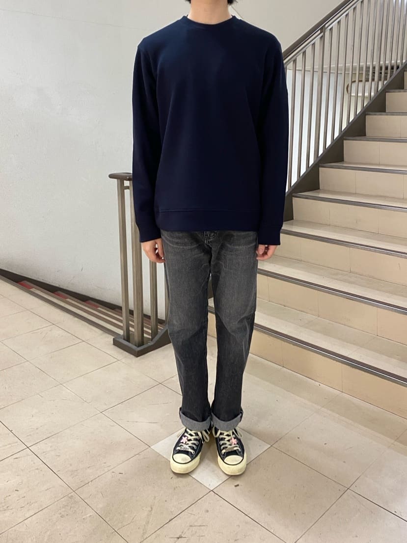 キムラさんの「TAKEO KIKUCHI｜【モンスターストレッチ】日本製 ウォッシュド デニムパンツ」を使ったコーディネート