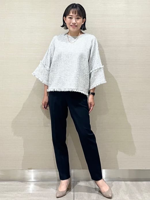 なつよさんの「UNTITLED｜【洗える通勤スーツ】レジェールギャバ ストレッチテーパードパンツ」を使ったコーディネート