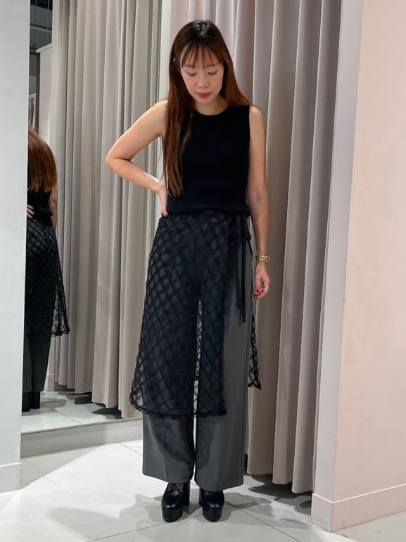 maiさんの「ESPERANZA｜【ラク盛り／ショートブーツ】リピーター続出／脚長美脚　厚底レースアップブーツ」を使ったコーディネート