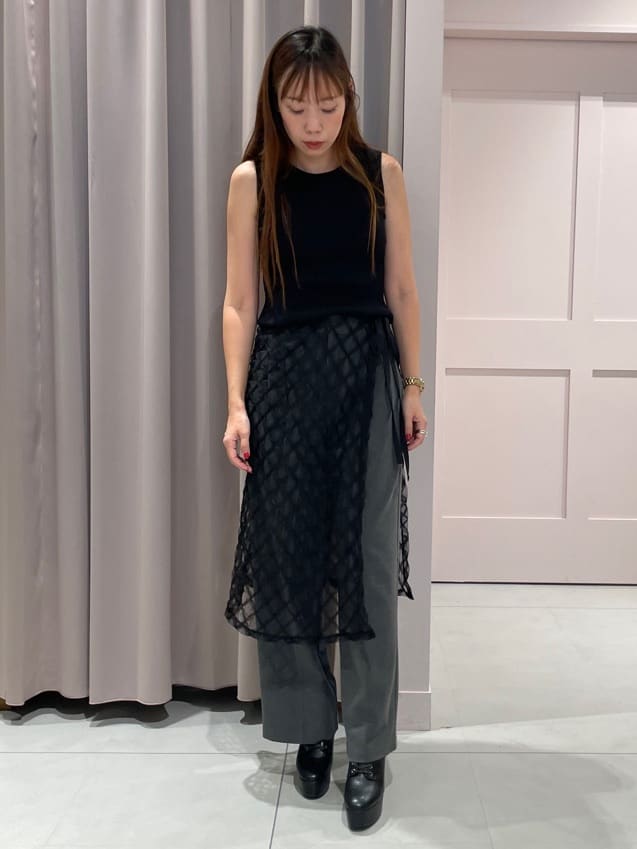 maiさんの「ESPERANZA｜【ラク盛り／ショートブーツ】リピーター続出／脚長美脚　厚底レースアップブーツ」を使ったコーディネート