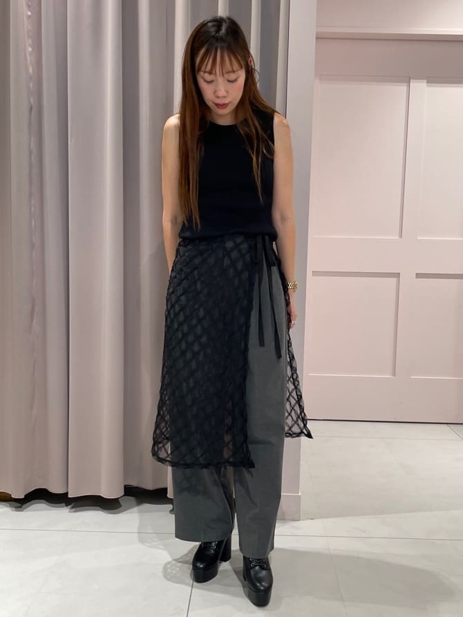 maiさんの「ESPERANZA｜【ラク盛り／ショートブーツ】リピーター続出／脚長美脚　厚底レースアップブーツ」を使ったコーディネート